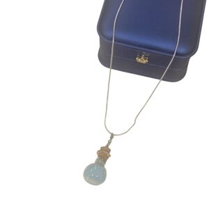 Blue Glitter Potion/Fairy Dust Silver Necklace